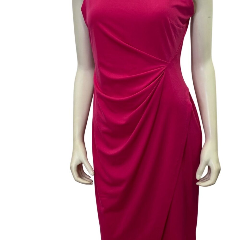 Taylor Sleeveless Hot Pink Ruched Sheath‎ Dress Knee-Length Womens Elegant 10